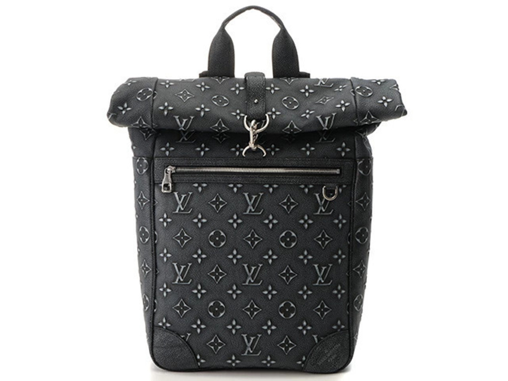 LOUIS VUITTON Roll Top Backpack Noir Black Leather